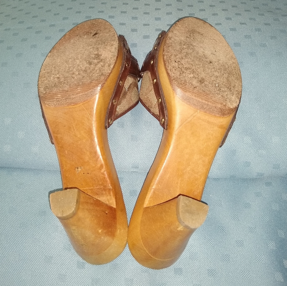 Coach Brown Signature Canvas & Leather Mule Slides - Picture 8 of 10